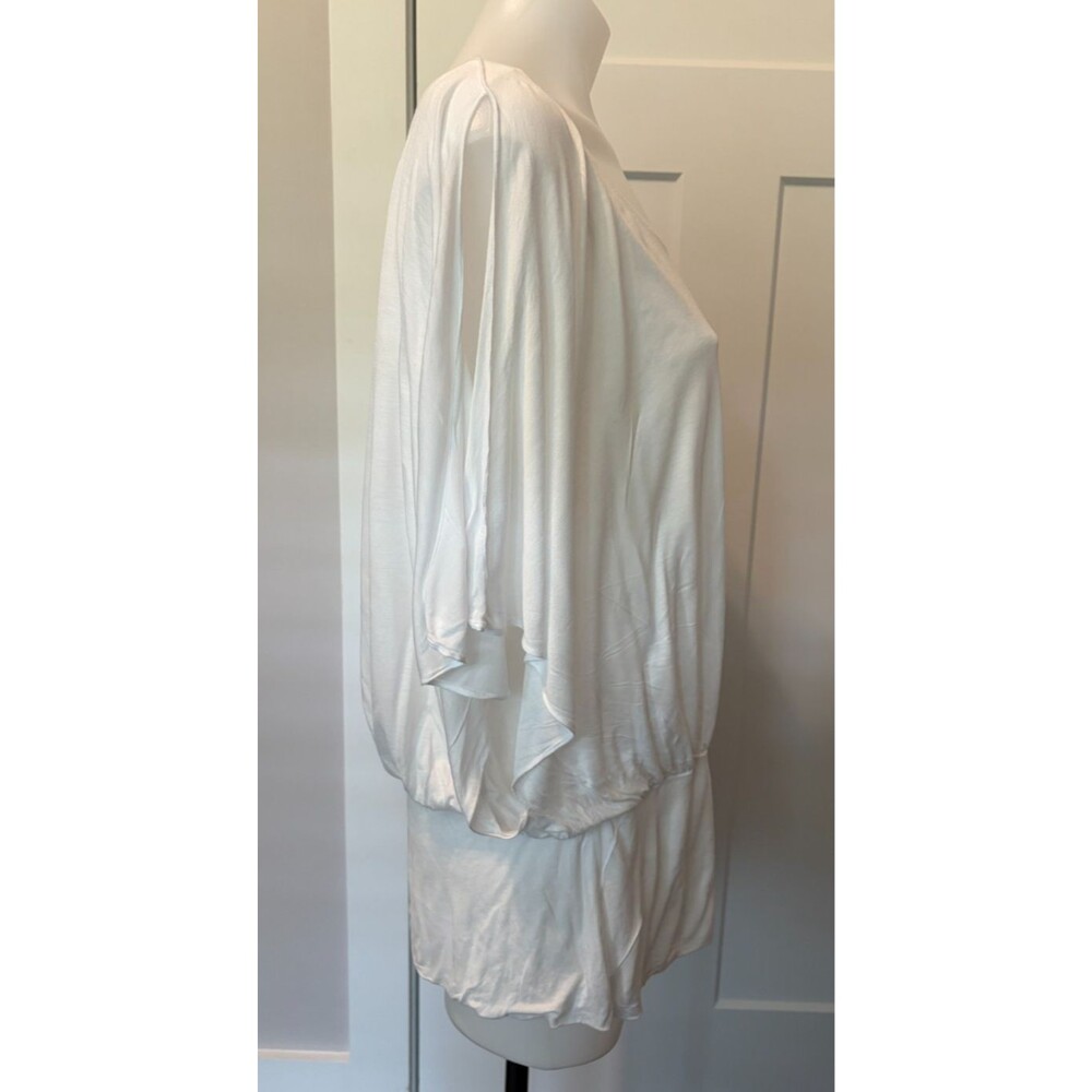 WHITE HOUSE BLACK MARKET Womens Knit TOP Short Sleeve WHITE Size XL - Picture 3 of 5